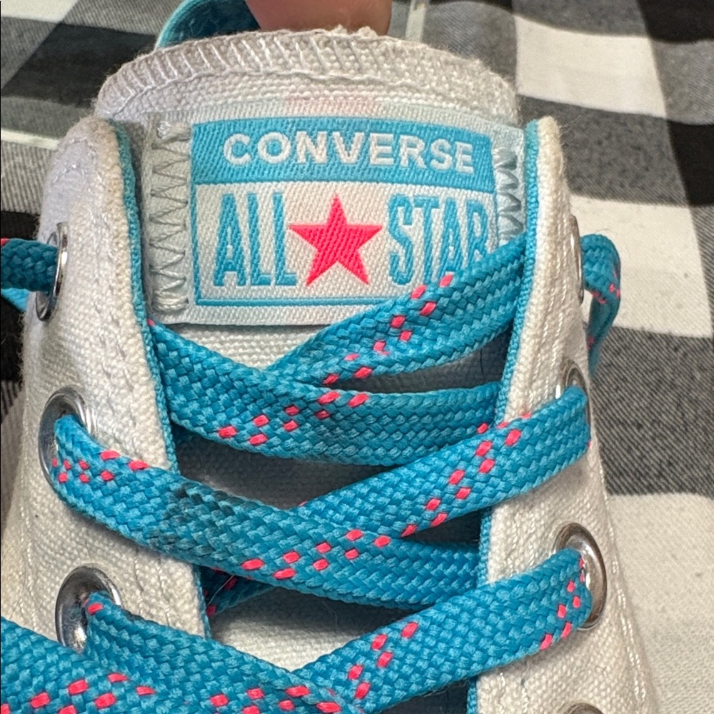 Converse All Star White Blue Low Lace Up Sneaker Shoes Women's Size 7.5 - Picture 7 of 13